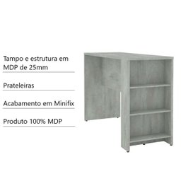 Bancada Mesa Gourmet Cozinha Concreto 1,50M - Linha Suprema Luciane - 5