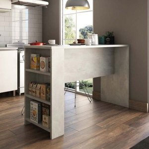 Bancada Mesa Gourmet Cozinha Concreto 1,50M - Linha Suprema Luciane