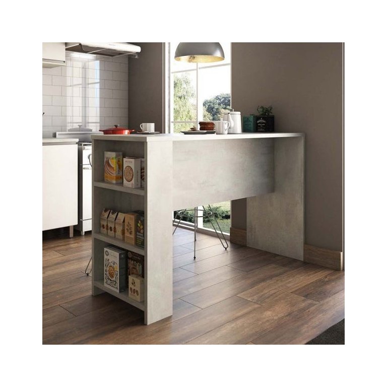Bancada Mesa Gourmet Cozinha Concreto 1,50M - Linha Suprema Luciane