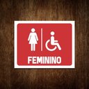 Ver imagem 1 de Kit 10 Placas de Banheiro Feminino Acessibilidade Deficiente