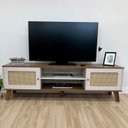 Ver imagem 2 de Rack Bancada para Tv 75 Pol 180 Cm 4524 Pinho Off White Arly