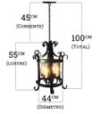 Ver imagem 2 de Lustre De Teto Negro De Ferro Decoração Sala De Jantar Iluminação