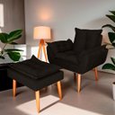 Ver imagem 2 de Poltrona Opala para Sala com Puff Reforçada Suede Marrom