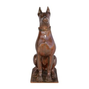 Escultura Cachorro Doberman Ferro Decoração Envelhecido 90cm Rig Fundidos Ece39rigb