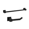 Kit Inox Preto Fosco 2Pçs Porta Toalha Banho Papel Higiênico - 1