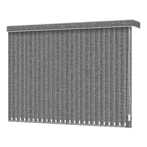 Persiana Vertical Cinza de Tecido Blackout 1,50 larg x 1,50m alt - coleção Nuance Blackout - com Ban