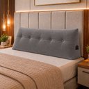 Ver imagem 2 de Almofada Decorativa Cabeceira Bella Encosto Apoio de Lombar 160cm Queen Suede Cinza - Monari Design