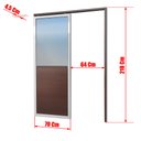 Ver imagem 4 de Porta Correr Suspensa Meia Lambril Meia Vidro Dir L.25 Mix Corten 210x70 Brimak