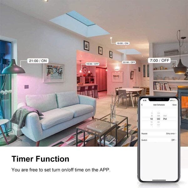 Lâmpada Inteligente LED Wi-Fi Funciona com Assistentes Virtuais - 3