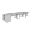 Ver imagem 7 de Plataforma Trabalho 1,20m P/ 6 Pessoas com Armário F5 Office Cor:cinza