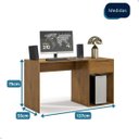 Ver imagem 7 de Escrivaninha Mesa Computador com Gaveta - Mod.3043 Cor:freijó