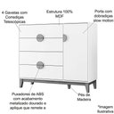 Ver imagem 4 de Cômoda Sapateira 4 Gavetas 1 Porta 100% Mdf Cauê Cinamomo/branco