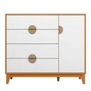 Ver imagem 1 de Cômoda Sapateira 4 Gavetas 1 Porta 100% Mdf Cauê Cinamomo/branco