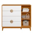 Ver imagem 2 de Cômoda Sapateira 4 Gavetas 1 Porta 100% Mdf Cauê Cinamomo/branco