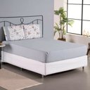 Ver imagem 2 de Jogo Cama Lençol Encanto King Estampado Percal 180 Fios C/ Ponto Palito 3 Peças - Floral - Cinza