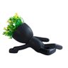 Vaso Decorativo Bob Preto P/Parede com Planta 12cm – Amigold - 1
