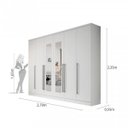 Ver imagem 5 de Quarto de Casal Completo com Cama e Guarda-Roupa com Espelho Espresso Móveis Branco