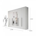 Ver imagem 5 de Quarto de Casal Completo com Cama e Guarda-Roupa com Espelho Espresso Móveis