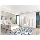 Ver imagem 1 de Quarto de Casal Completo com Cama e Guarda-Roupa com Espelho Espresso Móveis Branco