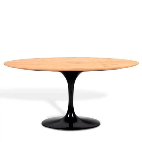 Mesa Saarinen Oval Freijó 244x137cm - Base Preta