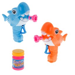 Lança Bolhas De Sabão Lançador De Bolinhas Tubarão Com Refil:Azul - 1