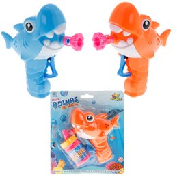 Lança Bolhas De Sabão Lançador De Bolinhas Tubarão Com Refil:Azul - 3