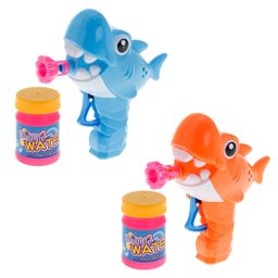 Lança Bolhas De Sabão Lançador De Bolinhas Tubarão Com Refil:Azul - 4