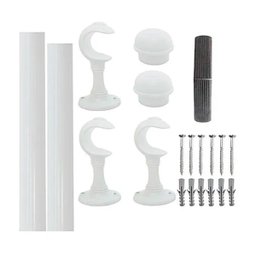 Kit Varão 2,5m para Cortinas 19mm Branco - 2