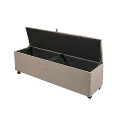 Baú Recamier Bege Com Rodízios 85cm - 3