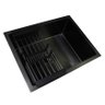 CUBA INOX 304 COZINHA QUADRADA COM ESCORREDOR PRETO KIT COMPLETO - 6