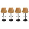 Kit 4 Banquetas Alta Estofada para Bar Balcão Cozinha Americana Giratória Regulável Roma - 1