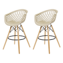 Ver imagem 1 de Kit 2 Banquetas Web Apoio de Braço Bancada Bar Bistrô Sala Cozinha Restaurante - Mercado Cadeiras
