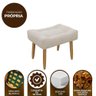 Puff Banqueta Decorativo Pés Madeira Cor:bege - 6