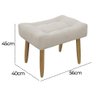 Puff Banqueta Decorativo Pés Madeira Cor:bege - 5