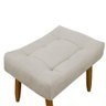 Puff Banqueta Decorativo Pés Madeira Cor:bege - 4