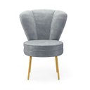 Ver imagem 5 de Cadeira Estofada para Sala de Jantar Pés de Ferro Ergonômica Resistente Tecido Veludo