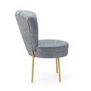 Ver imagem 6 de Cadeira Estofada para Sala de Jantar Pés de Ferro Ergonômica Resistente Tecido Veludo