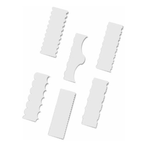 Kit 6 Espatula Decorativa de Bolo Profissional 6 Modelos