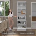 Ver mais imagens de Kit Balcão + Cristaleira 70cm Branco/Rustic Glamy Madesa 01