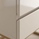 Ver imagem 5 de Kit 2 Mesas de Cabeceira Eros 45cm Off White MDF 2 Gavetas Estilo Industrial Pés de Ferro Dourado