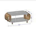 Ver imagem 3 de Mesa de Centro Floripa Sala Moderna Orgânica Pés em Madeira - Off/ Cinamomo