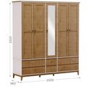 Ver imagem 2 de Guarda Roupa Finestra Bipartido Prata 5 Portas 6 Gavetas Off White/freijo