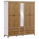 Ver imagem 4 de Guarda Roupa Finestra Bipartido Prata 5 Portas 6 Gavetas Off White/freijo