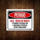Ver imagem 1 de Kit 10 Placas Perigo Silo Risco de Morte
