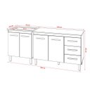 Ver imagem 6 de Balcão para Cooktop 5 Bocas Fran e Armário Bruna 118 Cm Cozinha Gabinete Savana Preto com Tampo Tamp