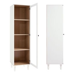 Cristaleira Estante Para Livros Ditália 1 Porta Vidro E-963 Cor:Branco - 10