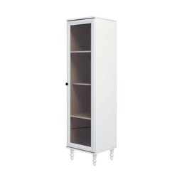 Cristaleira Estante Para Livros Ditália 1 Porta Vidro E-963 Cor:Branco - 4
