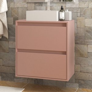 Gabinete para Banheiro com Cuba 60cm Mdf Salmao Dubai - On Móveis