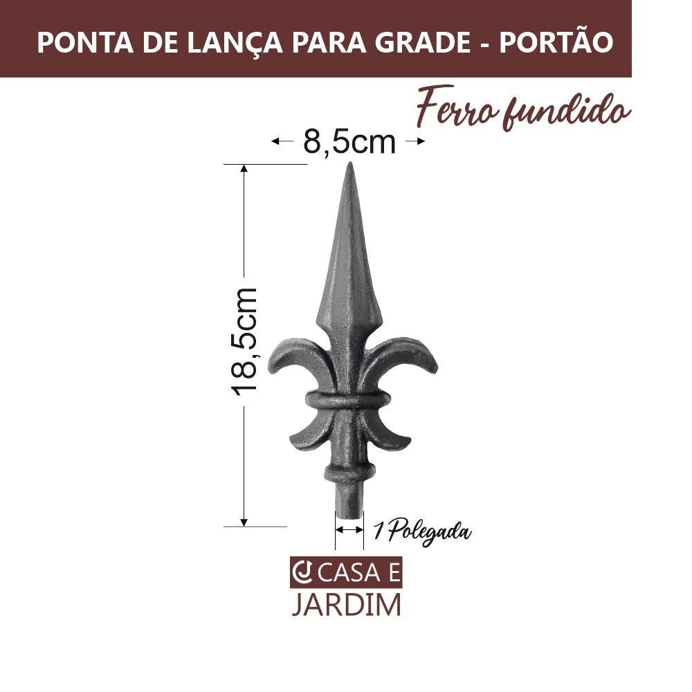 Kit 5 Ponta de Lança Ferro Grade Portão Muro Espadinha Nº 11 - 4
