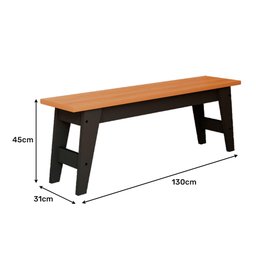 Banco Aurora Chumbo e Nature Estilo Retrô 100% Mdf - 5